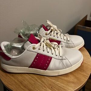 Cole Haan Women's White and Red Sneakers